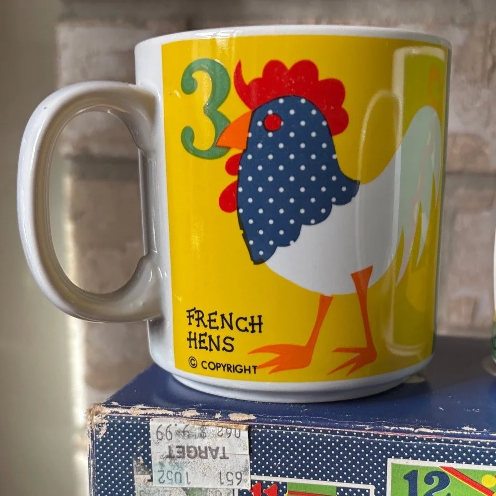 Vintage Grant Howard‎ 12 Days of Christmas Mug Set of 4 12oz Multicolor 1983